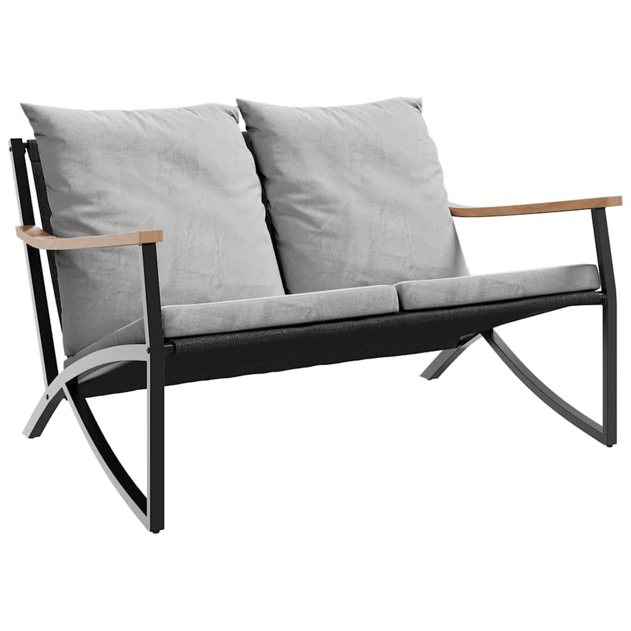 Voir la diapositive 4 : VIDAXL Ensemble de meubles de balcon avec coussins 5 pcs noir acier
