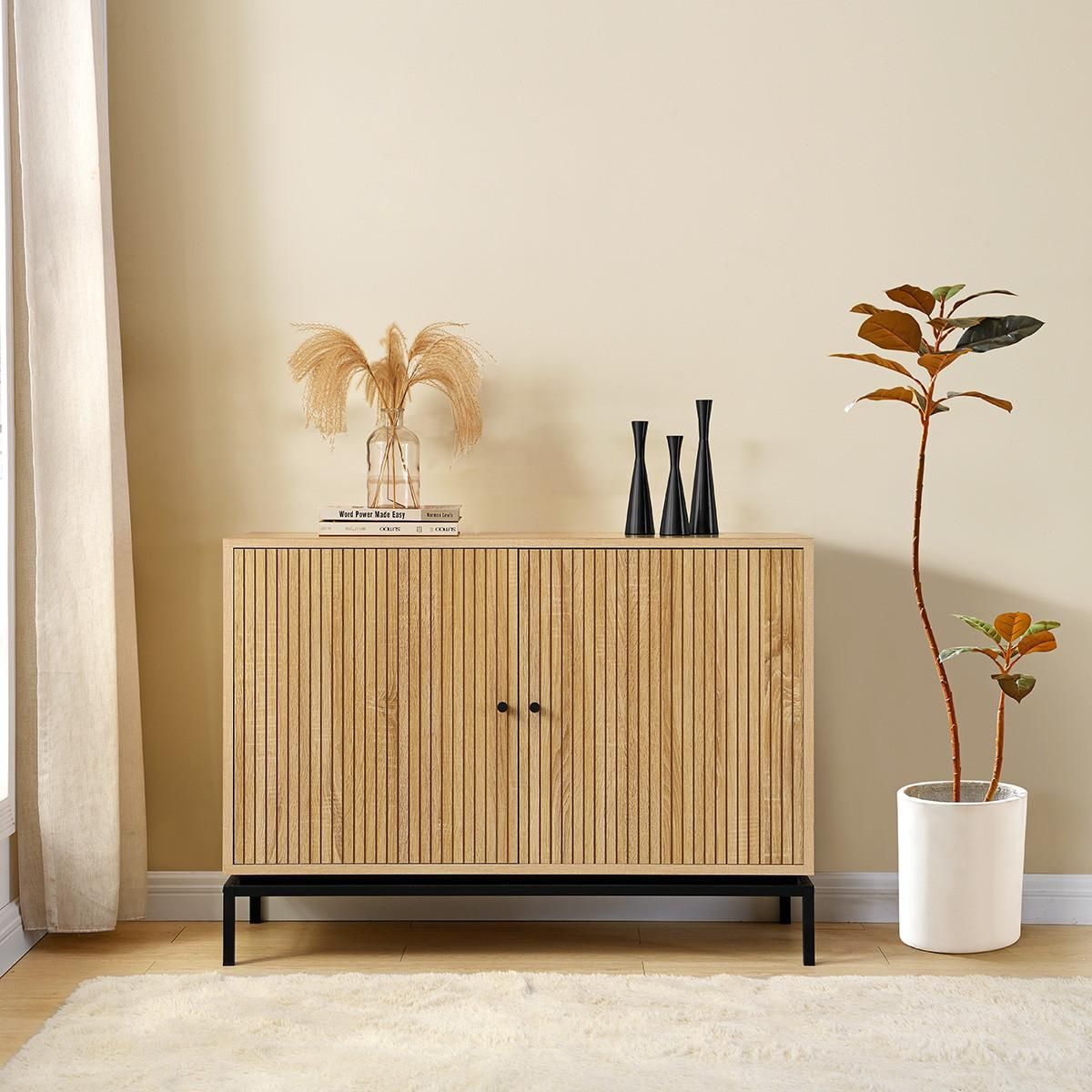 HOMIFAB Buffet 2 portes effet bois 110 cm - Talia