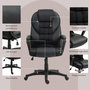 Voir la diapositive 5 : HOMCOM Chaise de bureau manager ergonomique - hauteur réglable, fonction à bascule, pivotant - PU polyester noir