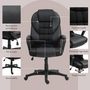Voir la diapositive 5 : HOMCOM Chaise de bureau manager ergonomique - hauteur réglable, fonction à bascule, pivotant - PU polyester noir