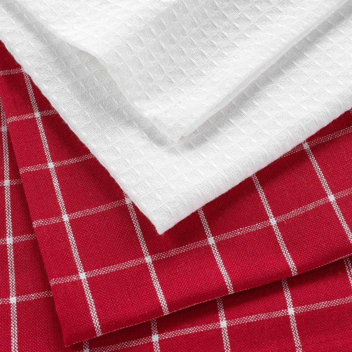 Douceur d'Intérieur Lot de 2 torchons de cuisine Plumette - Rouge