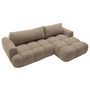 Voir la diapositive 5 : BEST MOBILIER Yulin - canapé d'angle droit 4 places convertible avec coffre en tissu bouclette