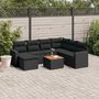 Voir la diapositive 1 : VIDAXL Salon de jardin 8 pcs avec coussins noir resine tressee