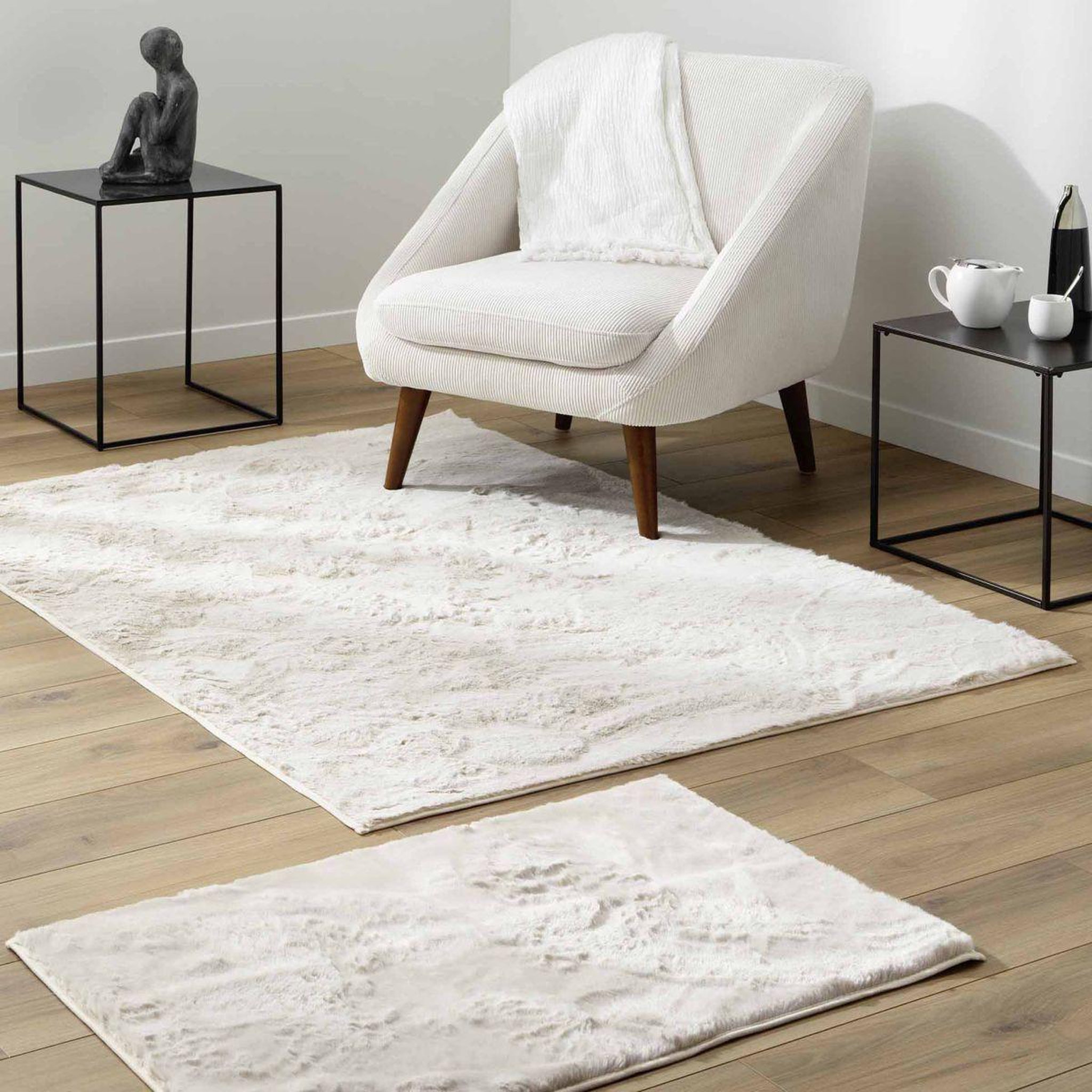 Voir la diapositive 4 : Douceur d'Intérieur Tapis imitation fourrure  feline  120x170cm naturel