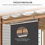 Voir la diapositive 5 : OUTSUNNY Store extérieur vertical store manuel rétractable dim. 124L x 5l x 222H cm installation sans perçage alu. acier polyester gris