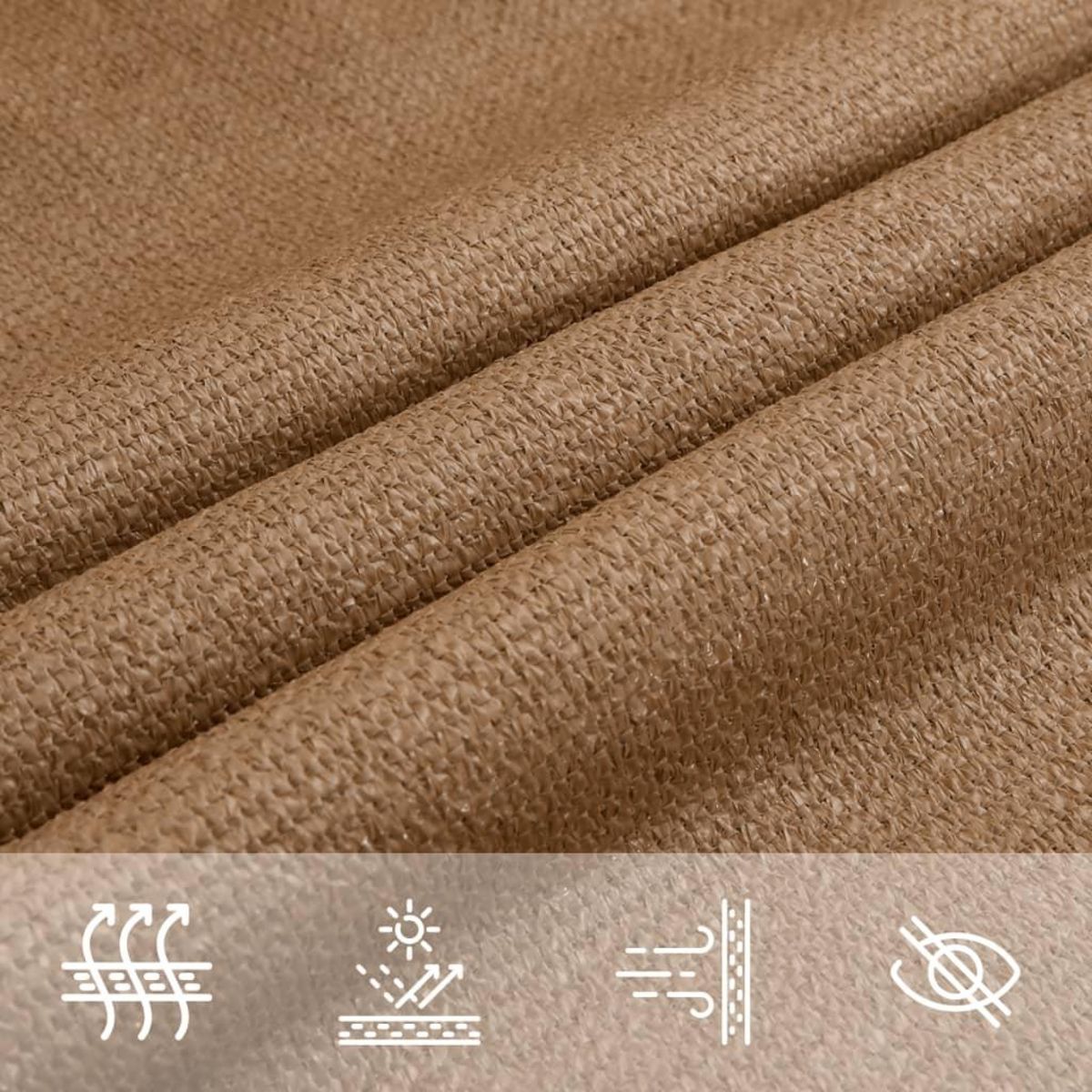 VIDAXL Voile d'ombrage 160 g/m^2 Taupe 5x6x6 m PEHD