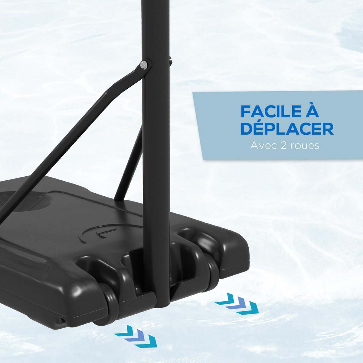 HOMCOM Panier de basketball sur pied roulettes - hauteur réglable arceau 182-213cm - acier polycarbonate orange noir