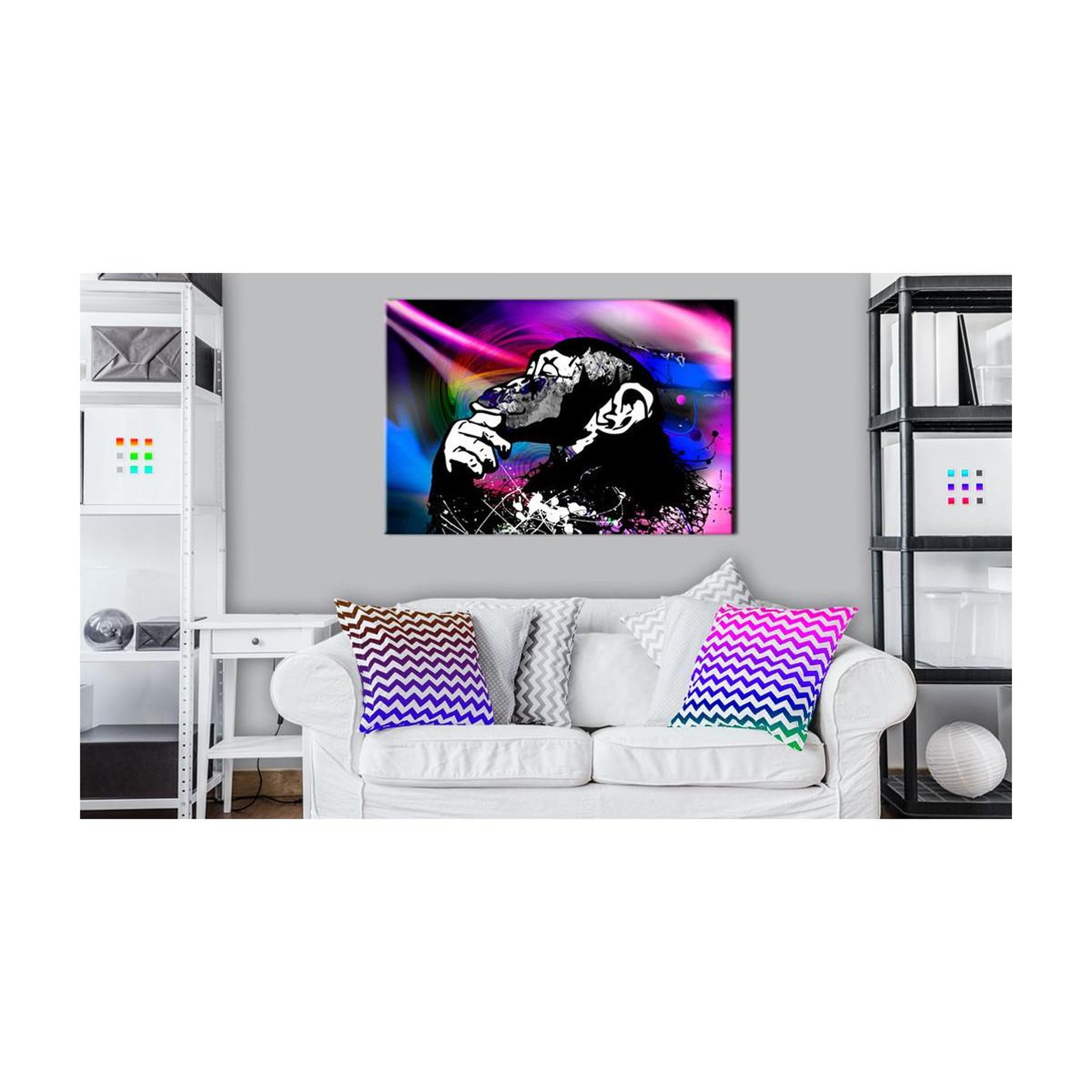 Voir la diapositive 2 : Paris Prix Tableau imprimé  neon party  40x60cm