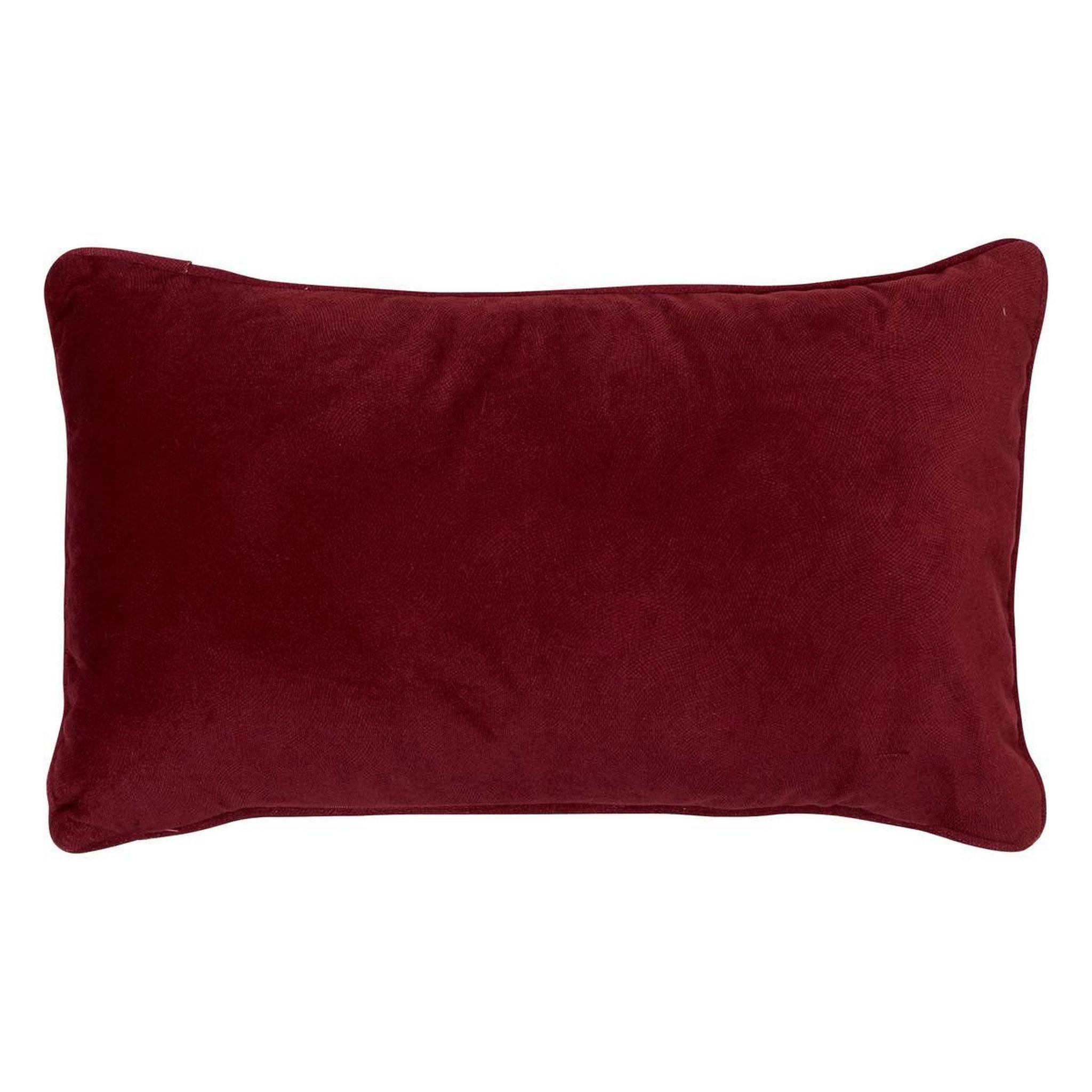 ATMOSPHERA Coussin déco uni  lilou  30x50cm rouge grenat
