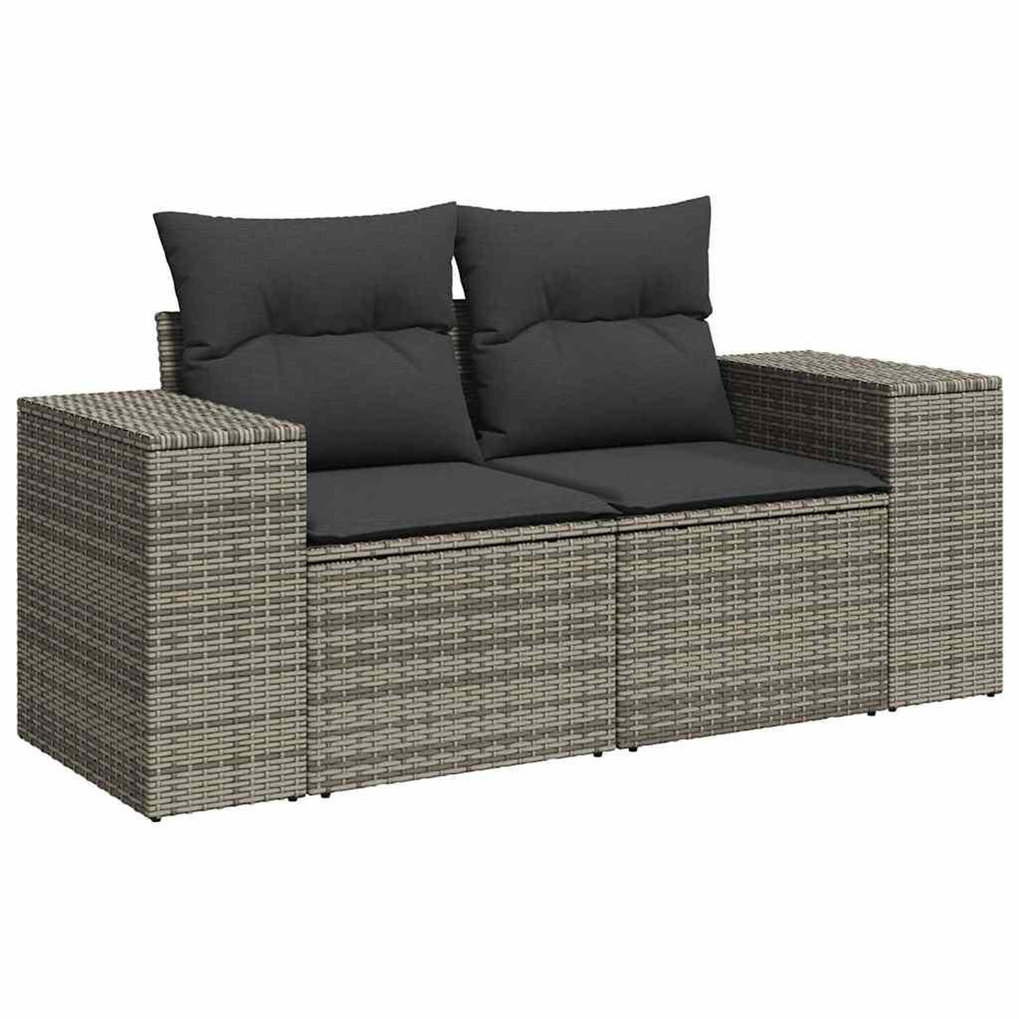 Voir la diapositive 3 : VIDAXL Salon de jardin 6 pcs avec coussins gris resine tressee