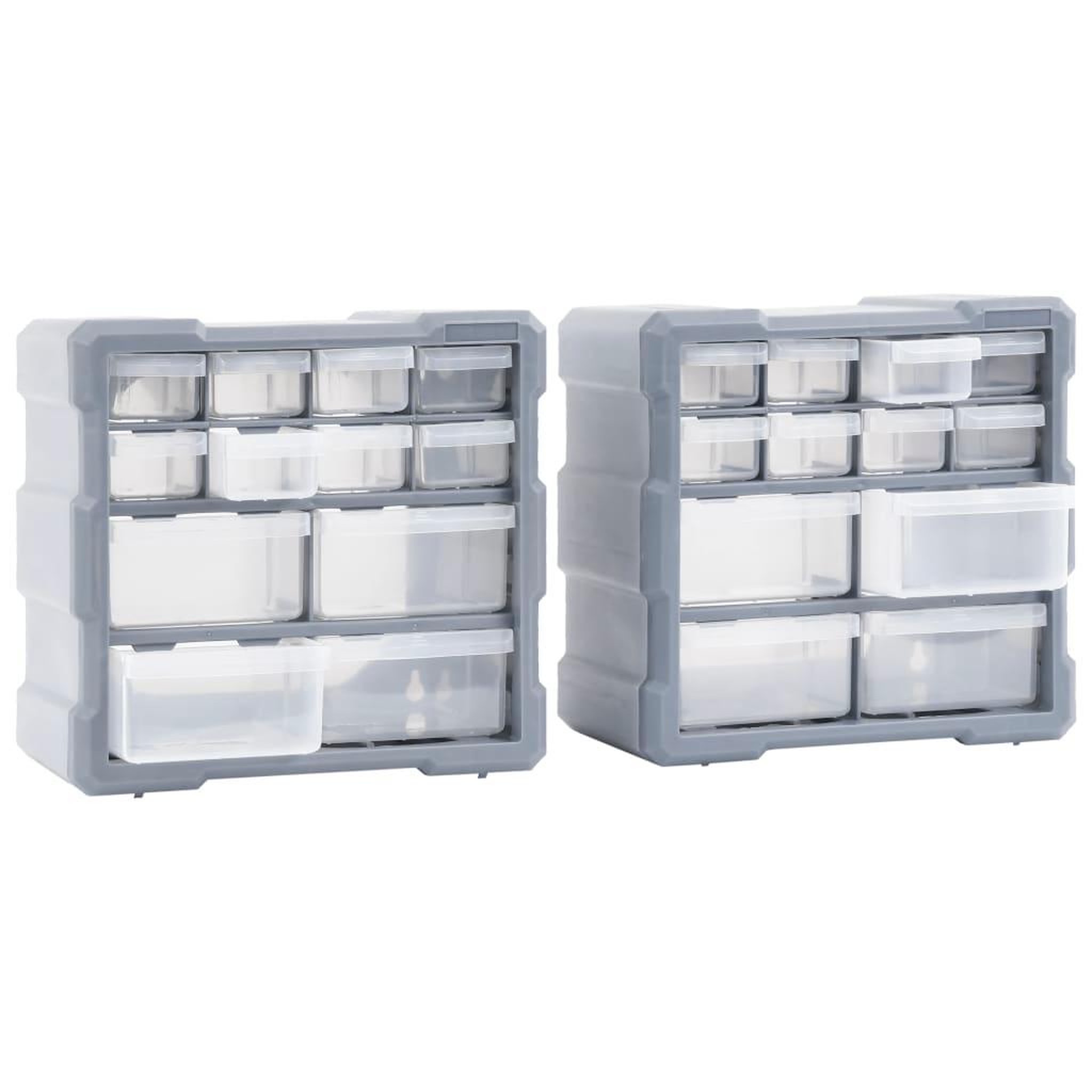 Voir la diapositive 4 : VIDAXL Organisateurs multi-tiroirs avec 12 tiroirs 2 pcs 26,5x16x26 cm