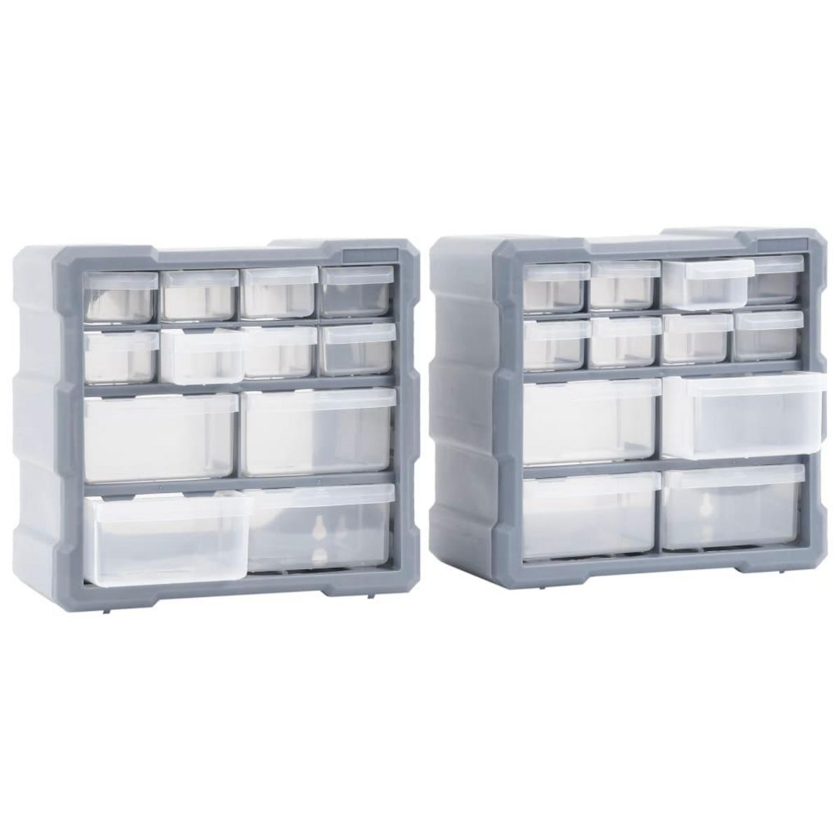 VIDAXL Organisateurs multi-tiroirs avec 12 tiroirs 2 pcs 26,5x16x26 cm