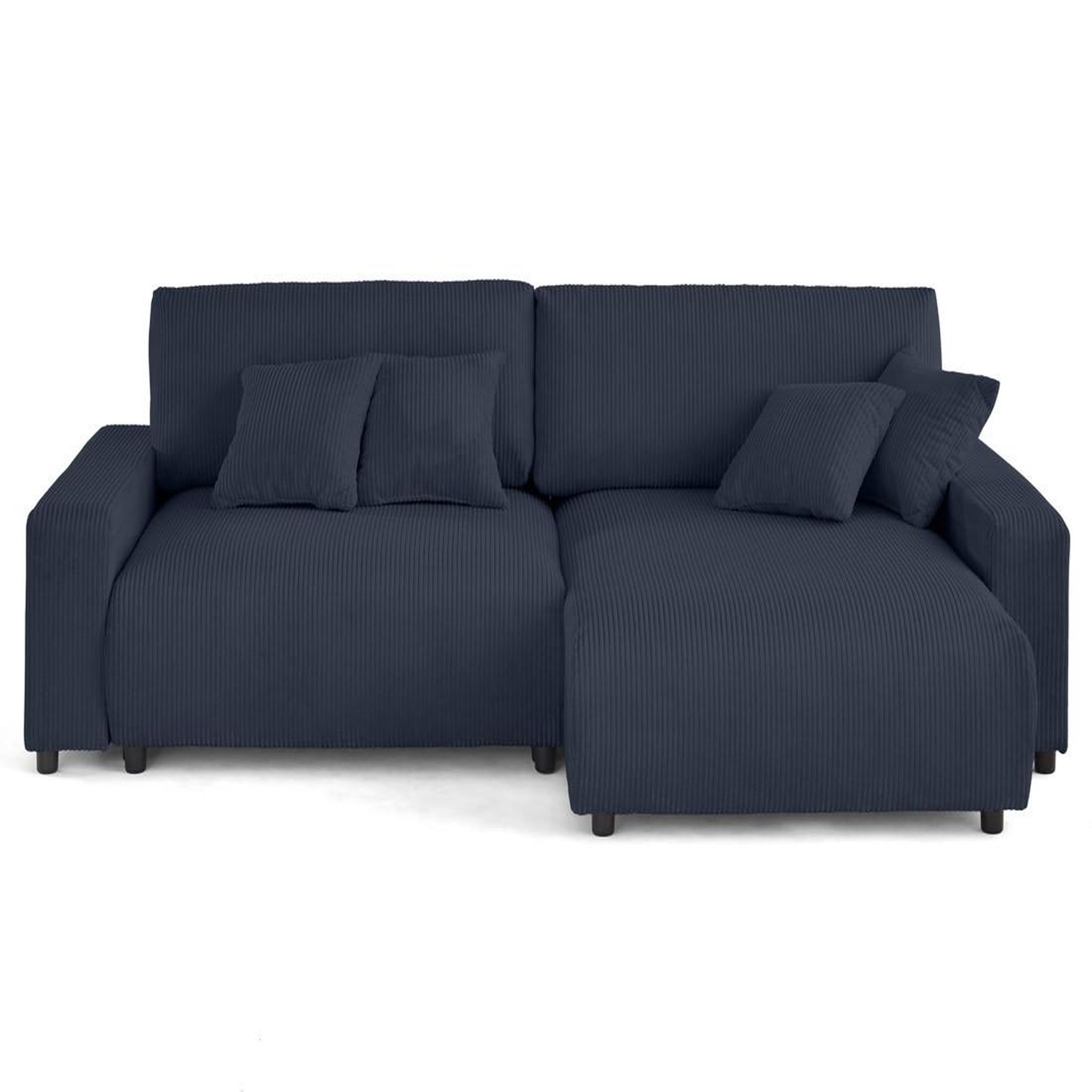 Voir la diapositive 1 : LISA DESIGN Pivoine - canapé d'angle 4 places réversible convertible avec 2 coffres en velours côtelé