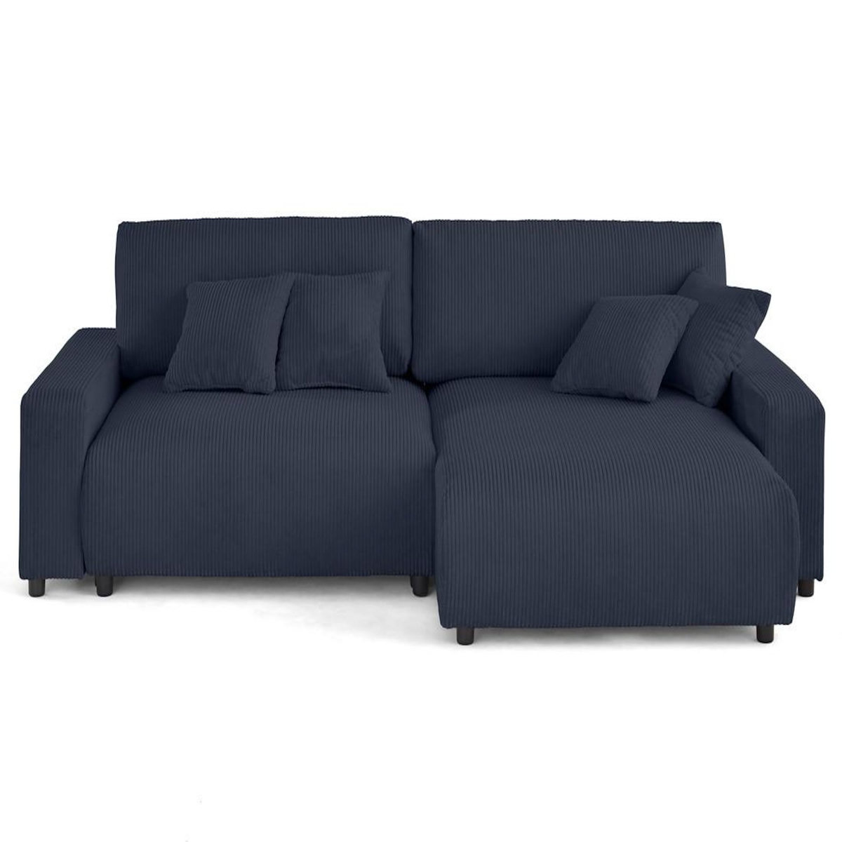 LISA DESIGN Pivoine - canapé d'angle 4 places réversible convertible avec 2 coffres en velours côtelé