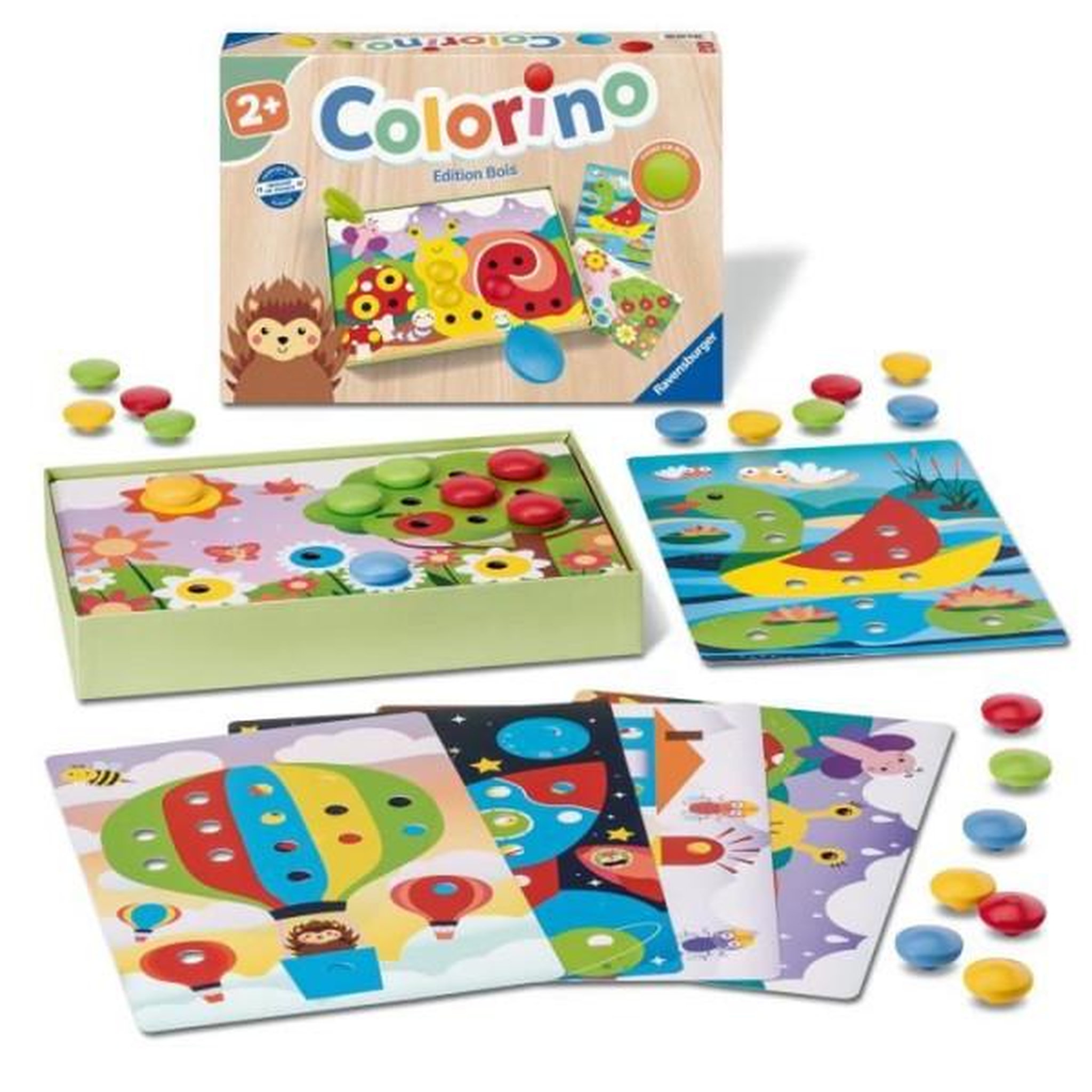 Voir la diapositive 3 : RAVENSBURGER Jeu éducatif - ravensburger - colorino - pions en bois - développe la créativité - des 2 ans