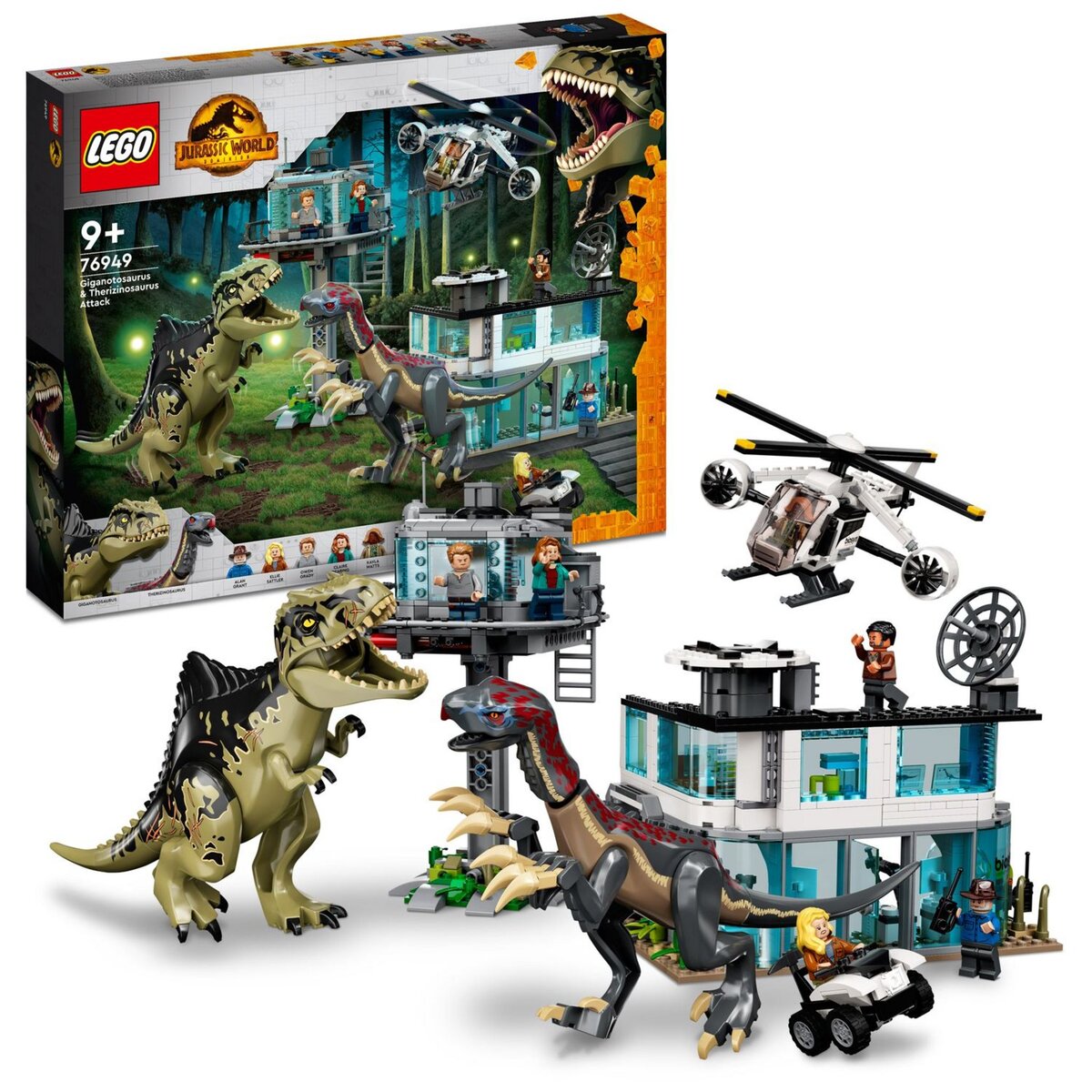 LEGO Jurassic World 76949 L&rsquo;Attaque du Giganotosaurus et du Therizinosaurus, Jouet Dino