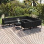 Voir la diapositive 1 : VIDAXL Salon de jardin 11 pcs avec coussins Resine tressee Noir
