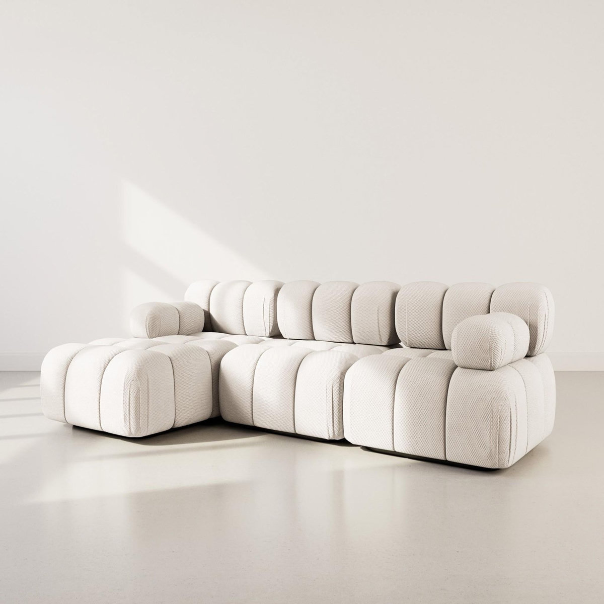 LISA DESIGN Ruby - canapé modulable d'angle gauche 4 places en velours texturé