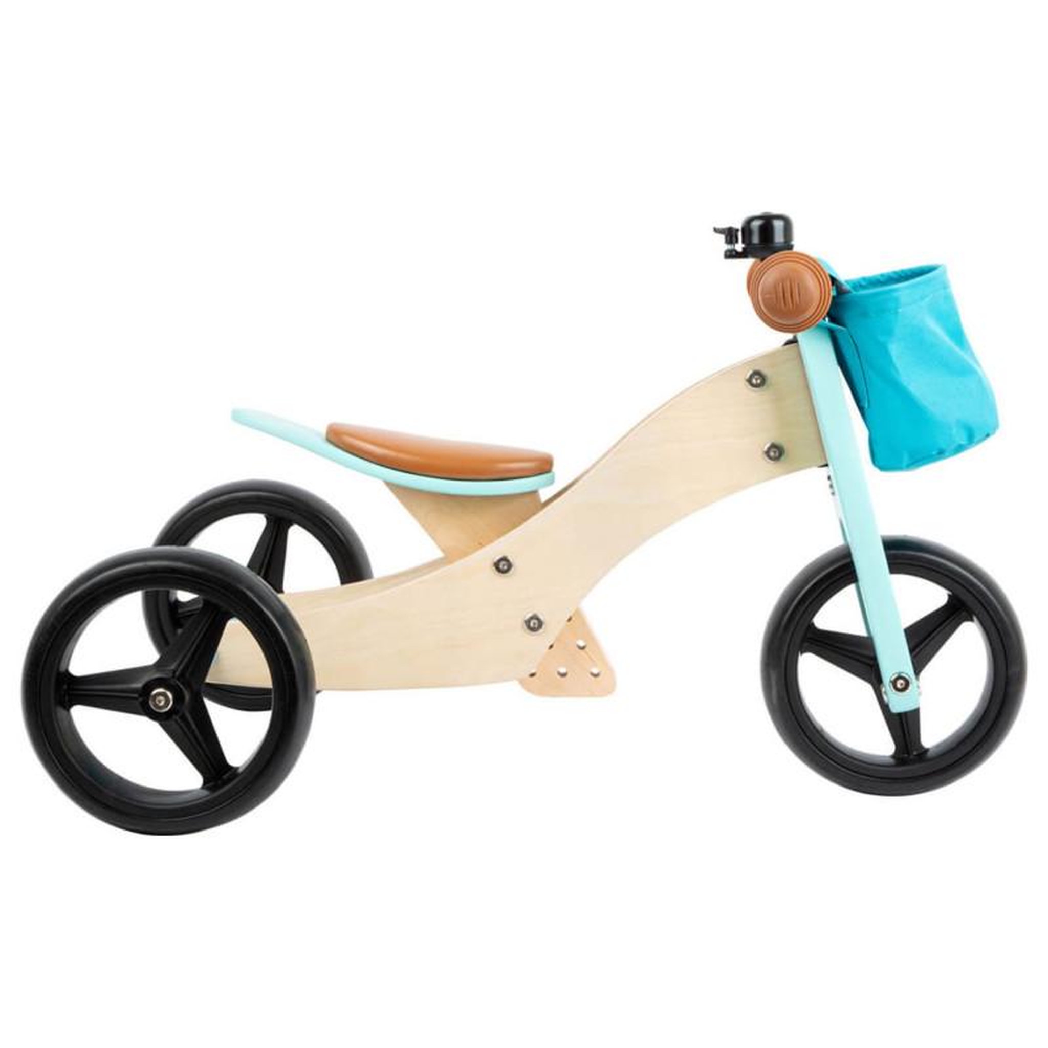 Voir la diapositive 2 : SMALL FOOT Small Foot - Wooden Tricycle and Balance Bike 2in1 Turquoise 11610