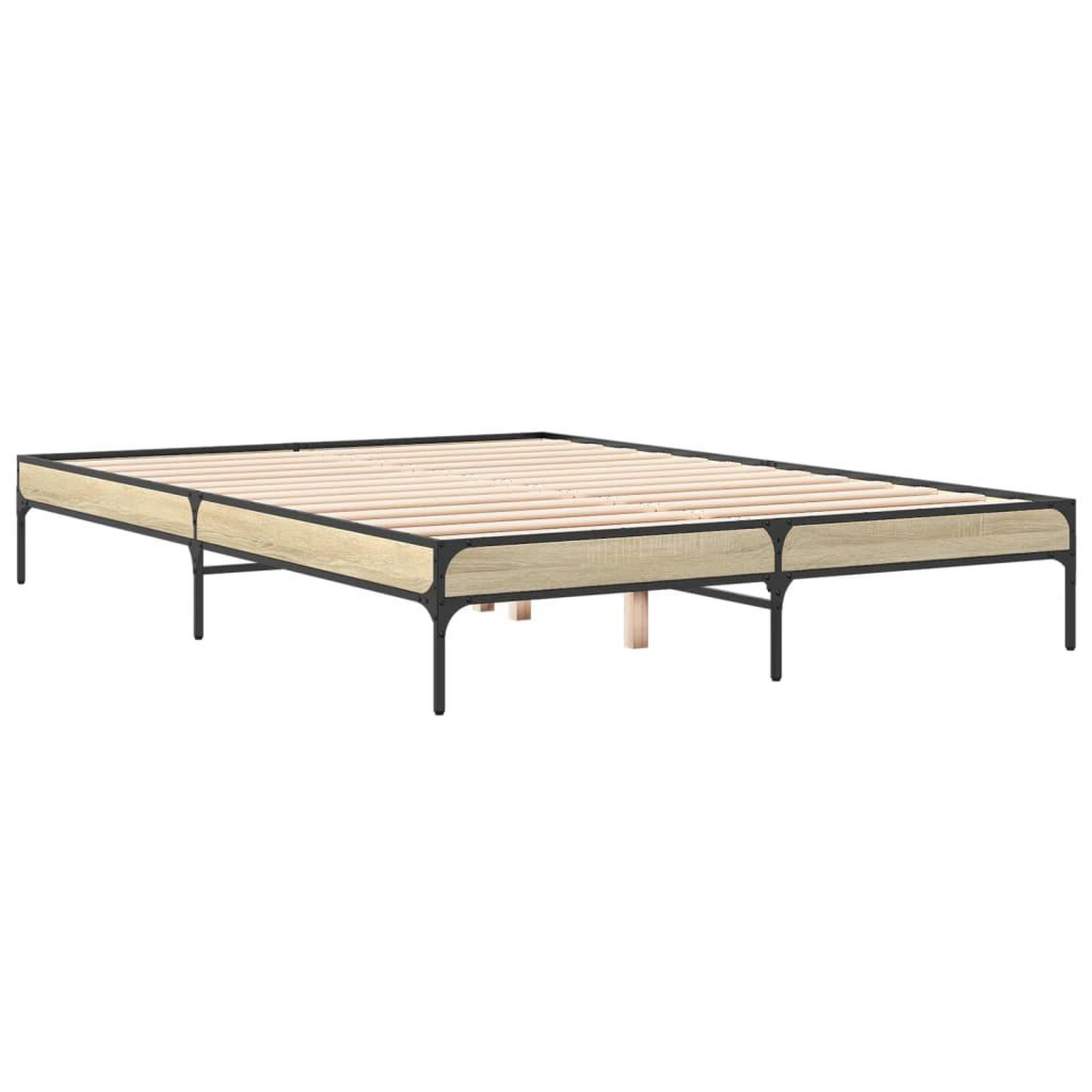 Voir la diapositive 3 : VIDAXL Cadre de lit sans matelas chene sonoma 160x200 cm