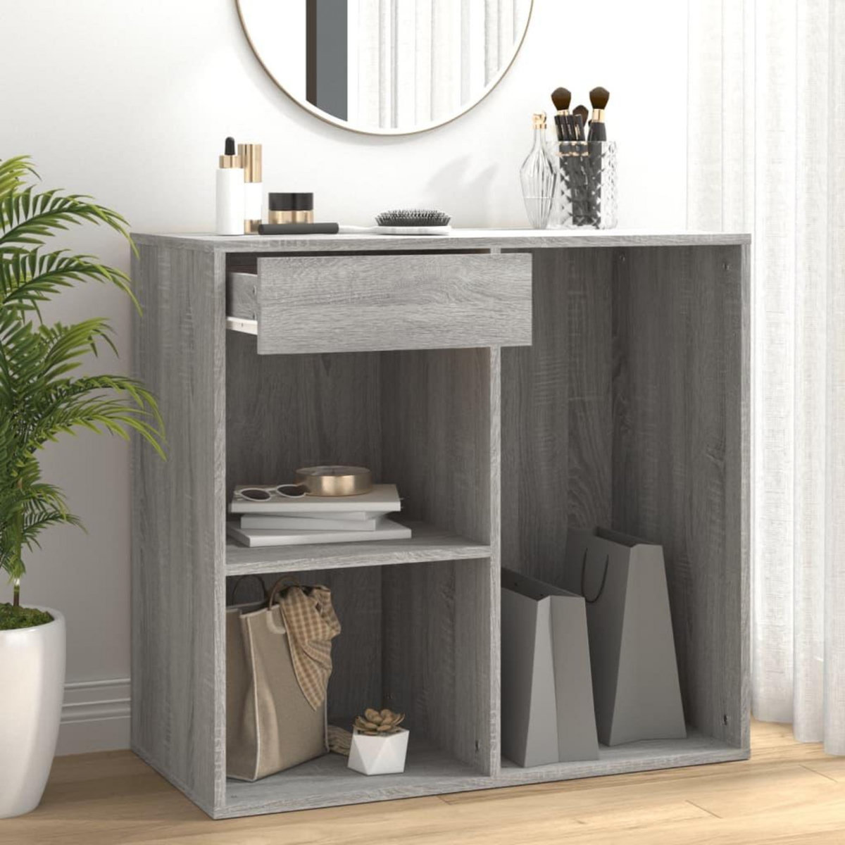 VIDAXL Armoire cosmetique Sonoma gris 80x40x75 cm Bois d'ingenierie