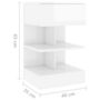 Voir la diapositive 6 : VIDAXL Table de chevet Blanc brillant 40x35x65 cm Bois d'ingenierie