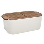 Paris Prix Boîte à Pain Avec Planche  Acacia  33cm Blanc