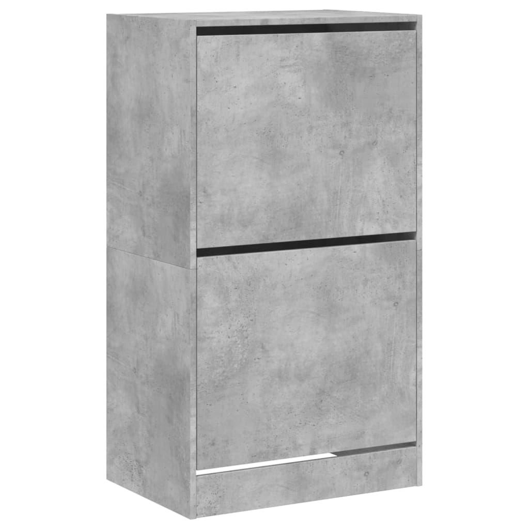 Voir la diapositive 2 : VIDAXL Armoire a chaussures 2 tiroirs rabattables gris beton