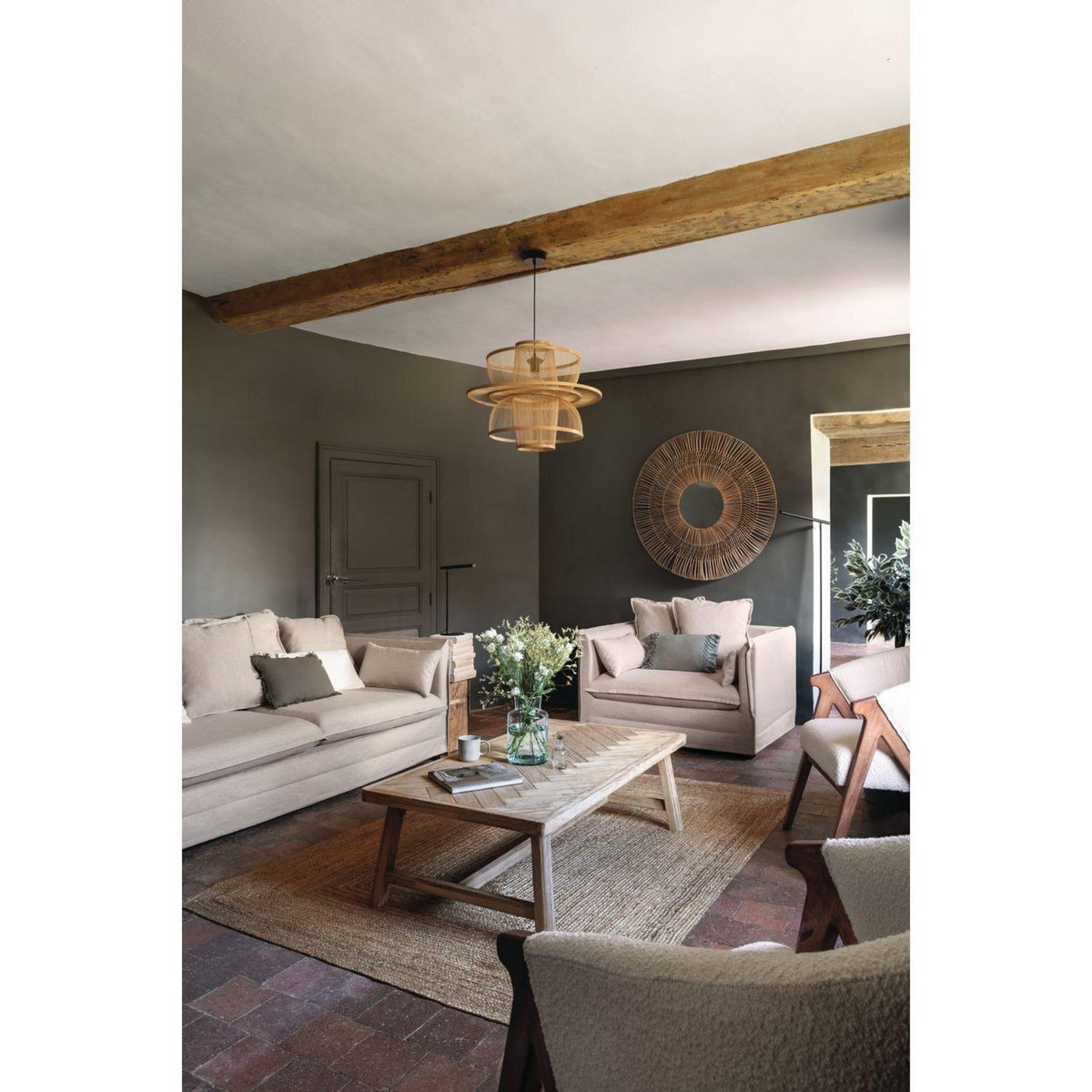 ATMOSPHERA Table basse Aeris en bois - Beige