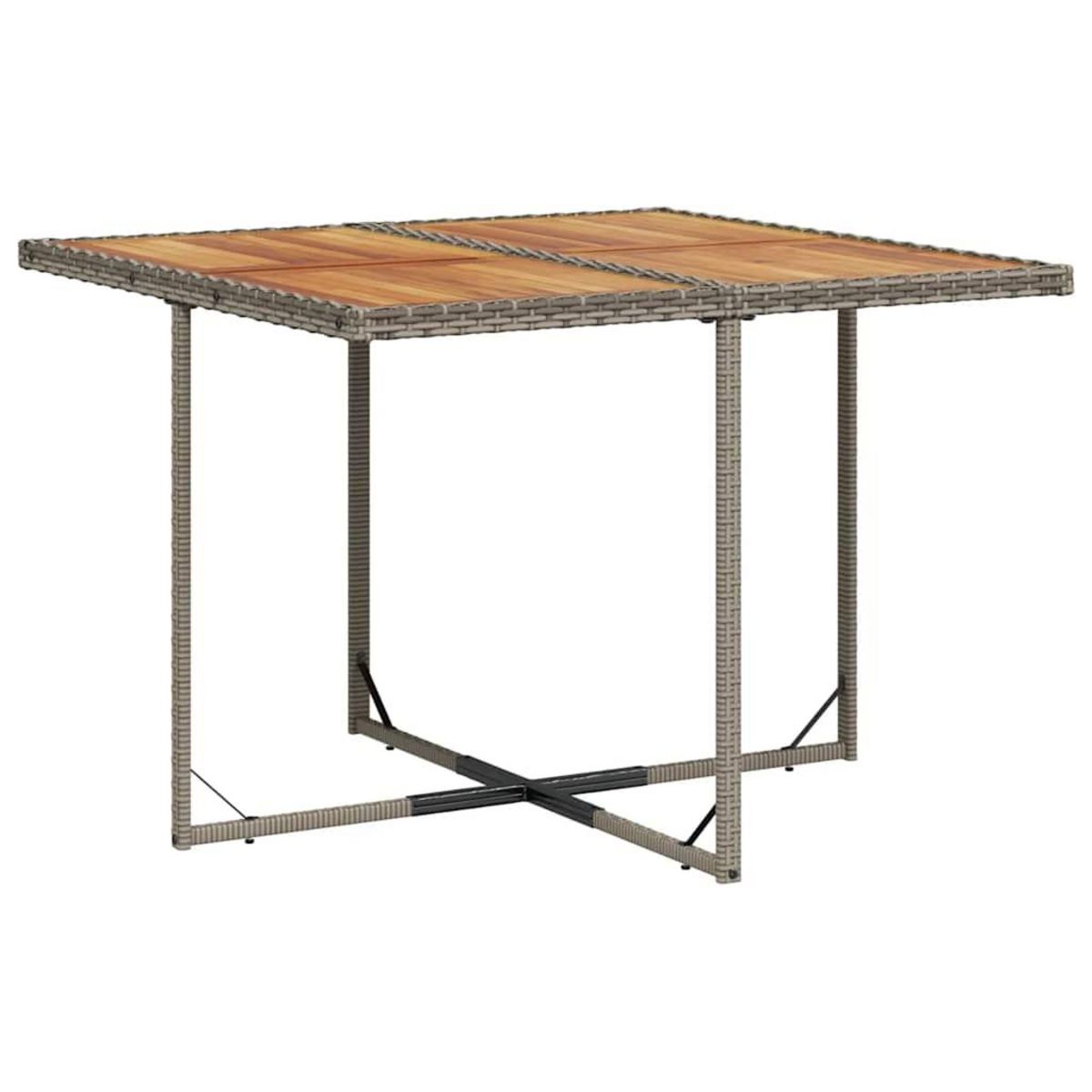 VIDAXL Ensemble a manger de jardin 5 pcs coussins gris resine tressee