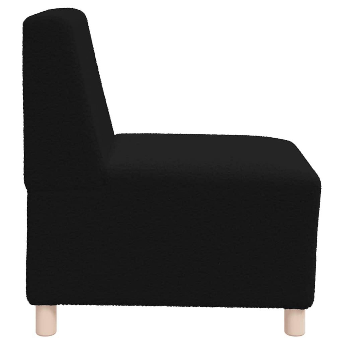 VIDAXL Fauteuil noir 55 cm tissu imitation laine bouclee