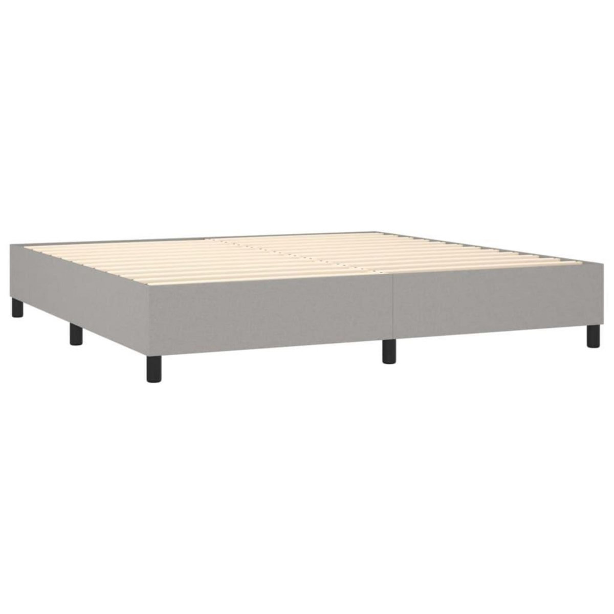 VIDAXL Sommier a lattes de lit avec matelas Gris clair 200x200cm Tissu