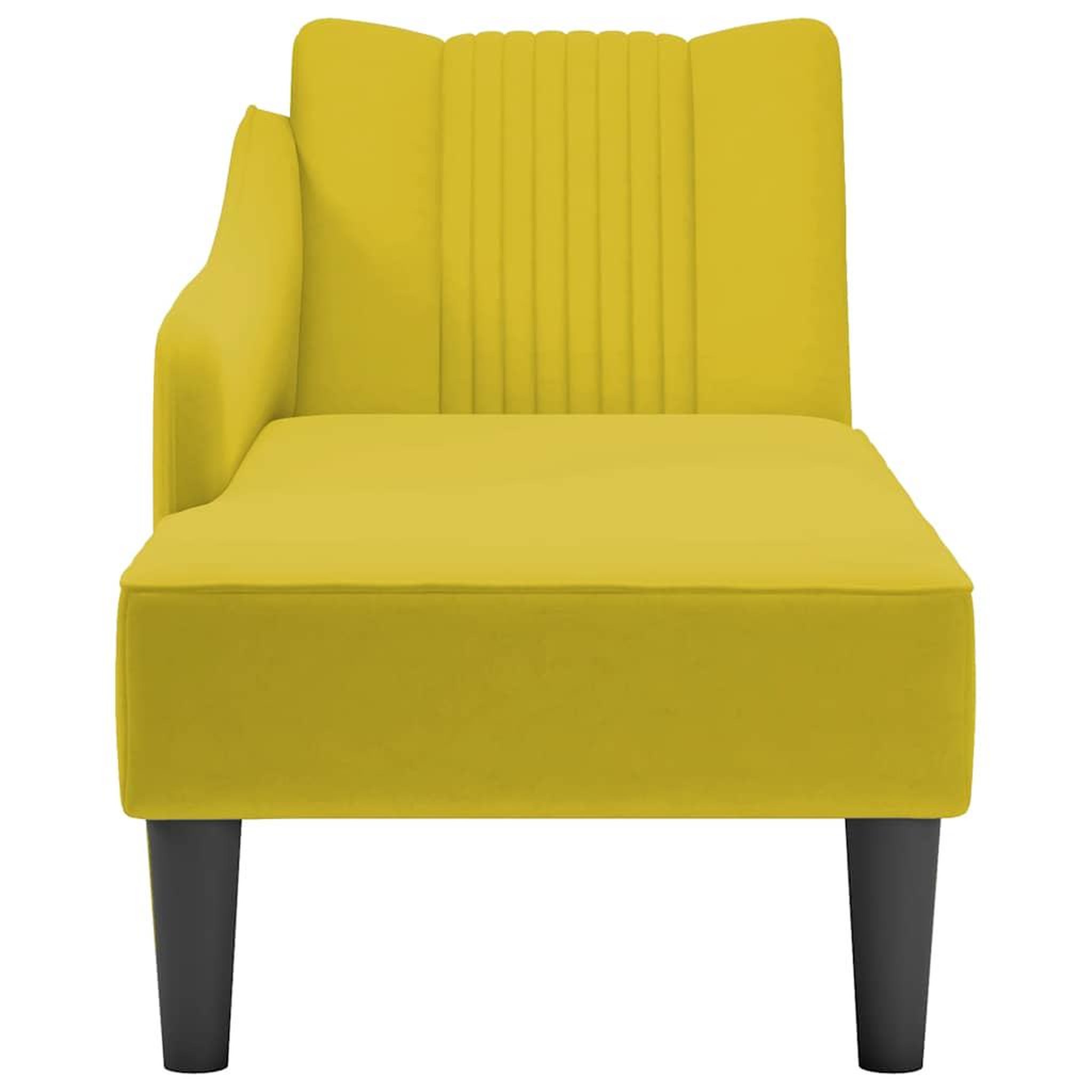 Voir la diapositive 4 : VIDAXL Fauteuil long avec accoudoir droit jaune velours