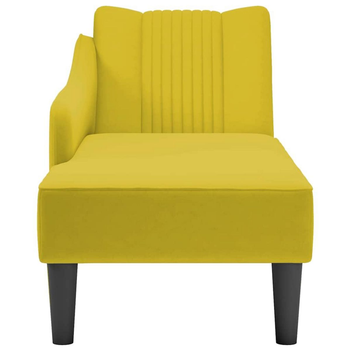 VIDAXL Fauteuil long avec accoudoir droit jaune velours