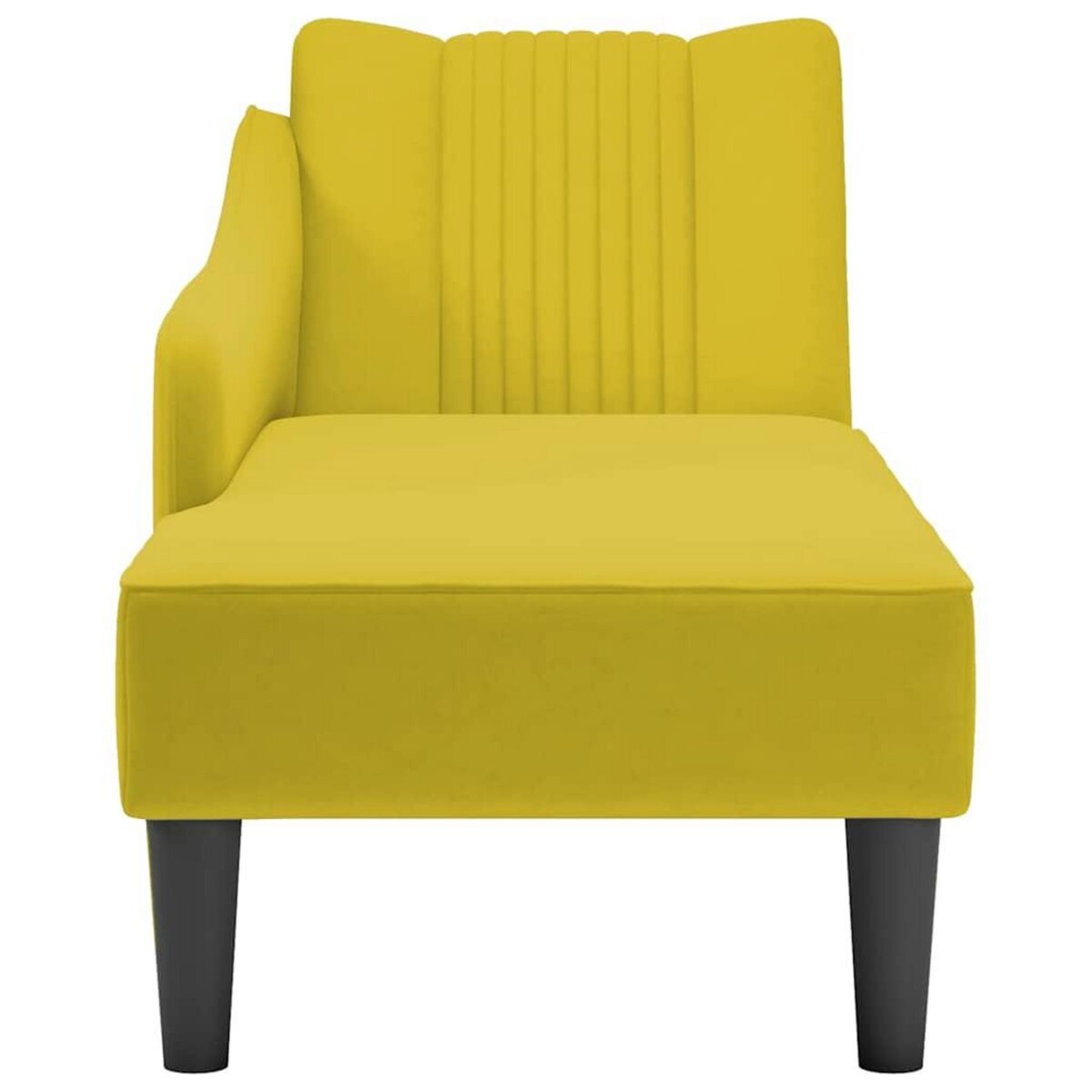 VIDAXL Fauteuil long avec accoudoir droit jaune velours