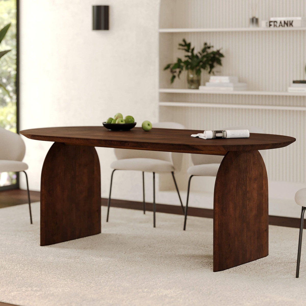 MAISON PAVANE Table ovale en bois de manguier massif 6 places-Alix