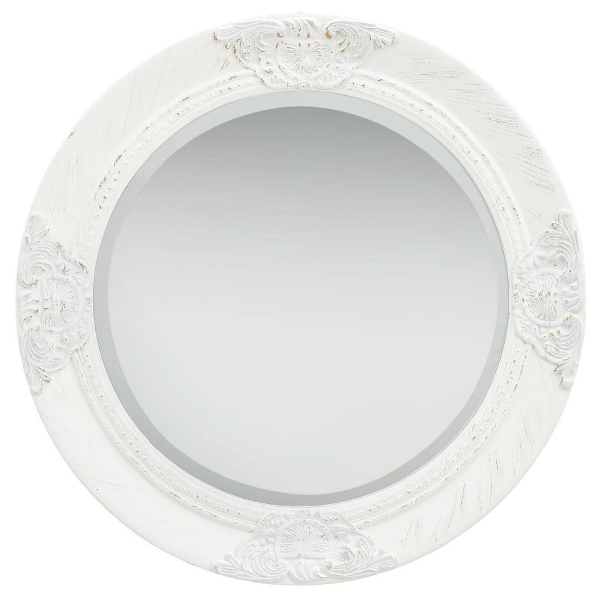 VIDAXL Miroir mural style baroque 50 cm Blanc
