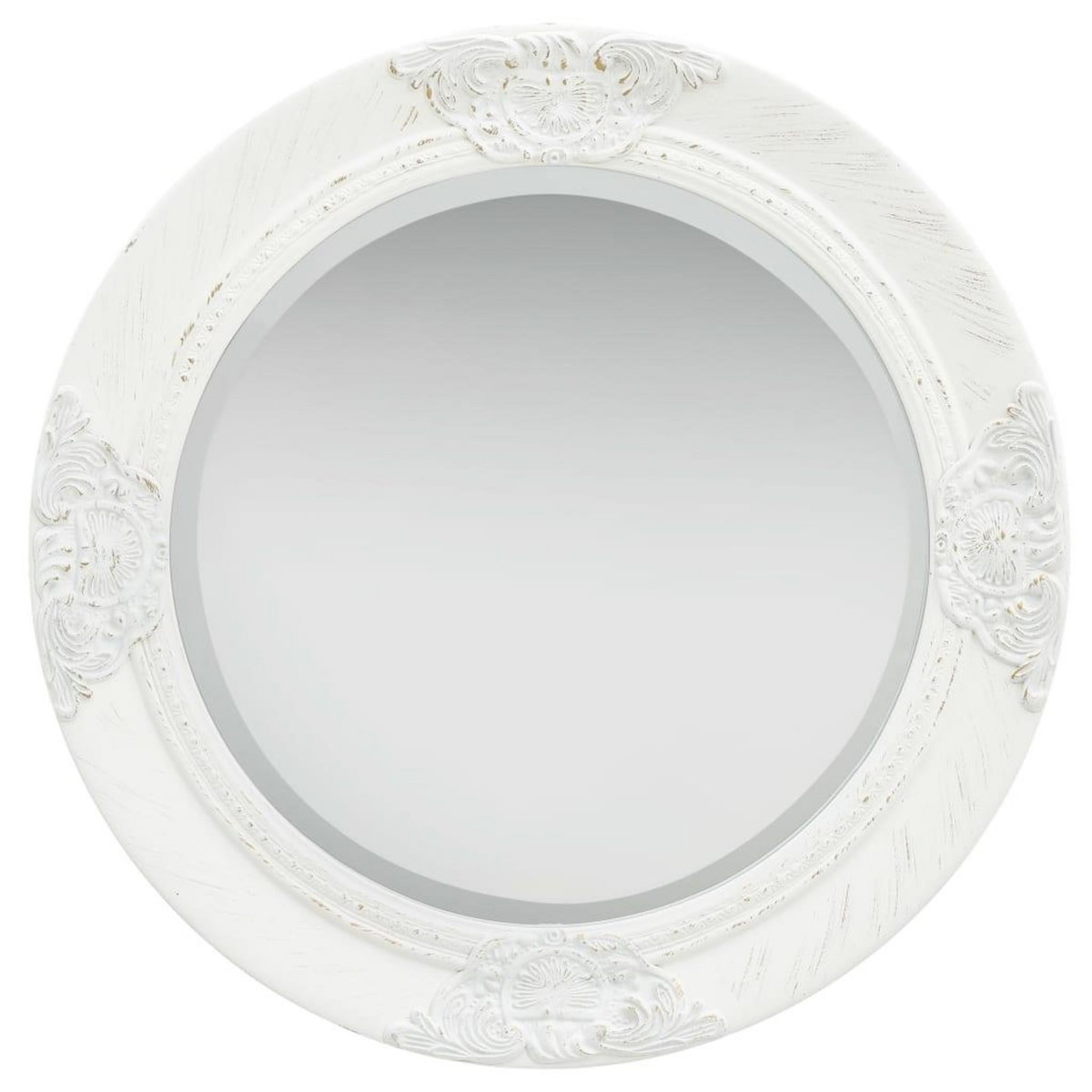 VIDAXL Miroir mural style baroque 50 cm Blanc