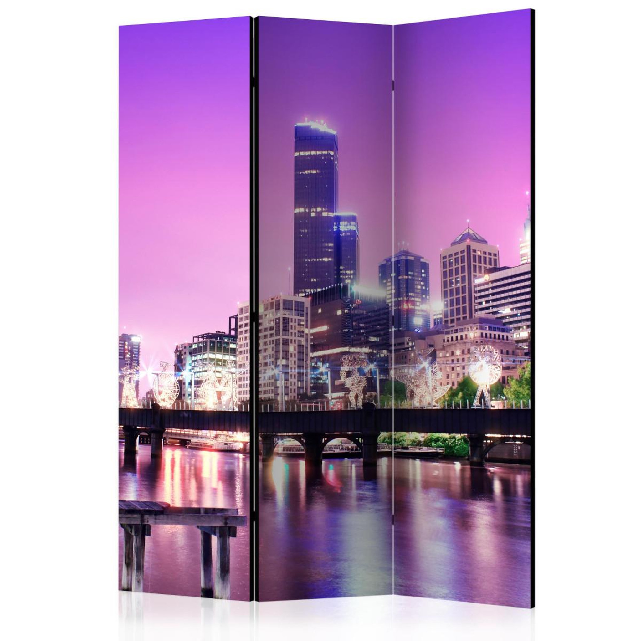 Paris Prix Paravent 3 volets  purple melbourne  135x172cm