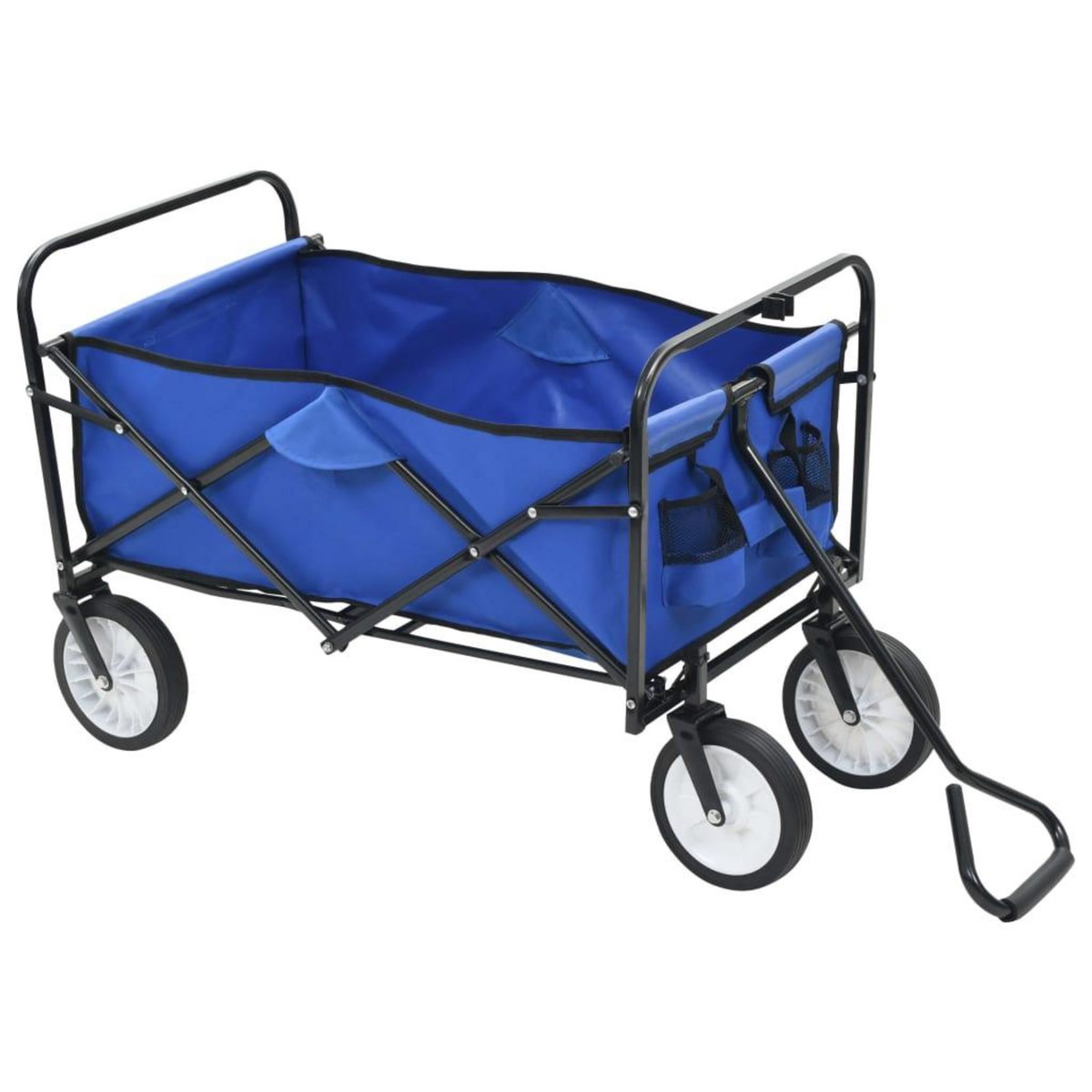 VIDAXL Chariot a main pliable Acier Bleu