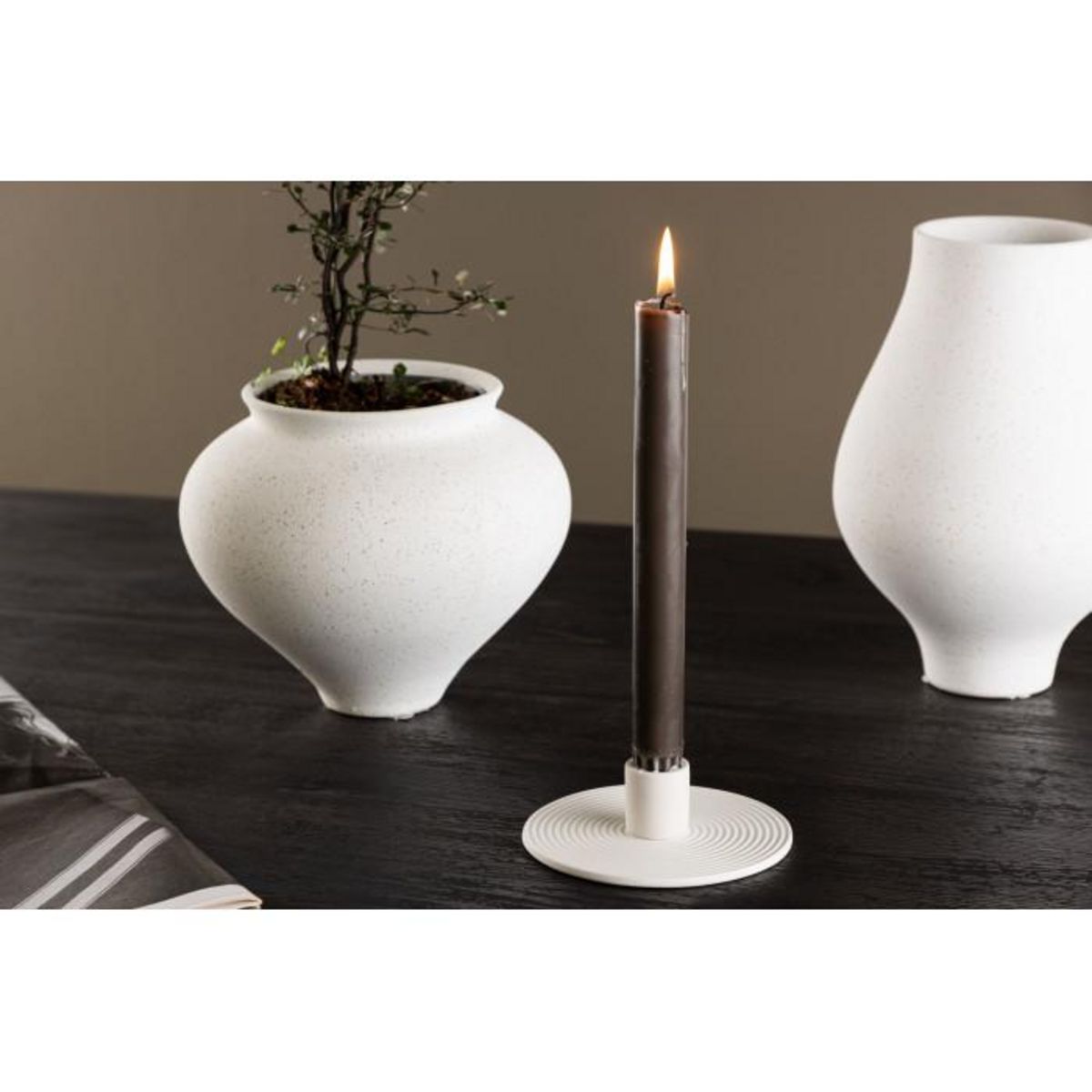 Paris Prix Bougeoir Design en Argile  Dian  12cm Blanc