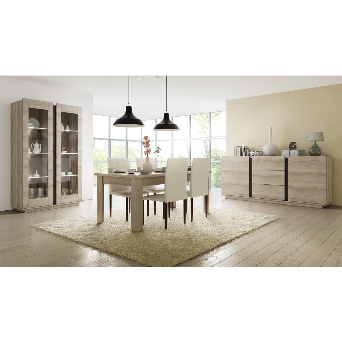 Enfilade 2 portes 3 tiroirs L220 cm ALEX