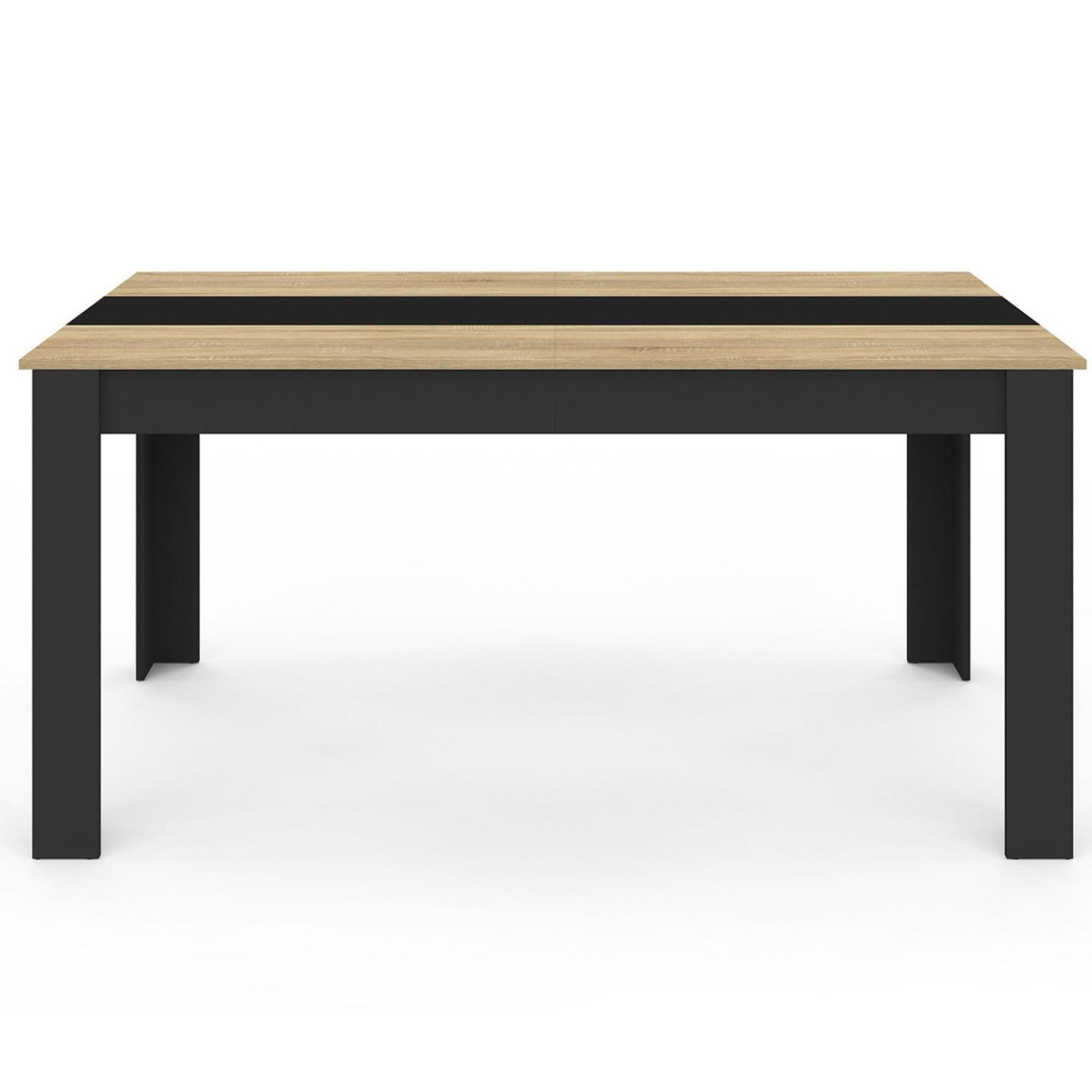 Voir la diapositive 4 : ID MARKET Table à manger rectangle georgia 8 personnes noire et imitation hêtre 160 x 80 cm