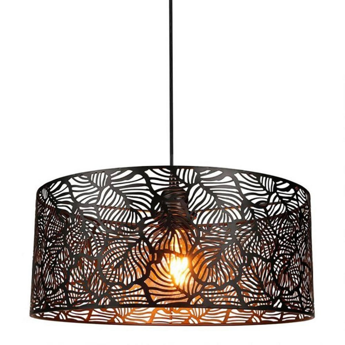 OSTARIA Suspension métal ajouré Calathéa noir