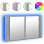Voir la diapositive 2 : VIDAXL Armoire de salle de bain a miroir LED sonoma gris 80x12x45 cm