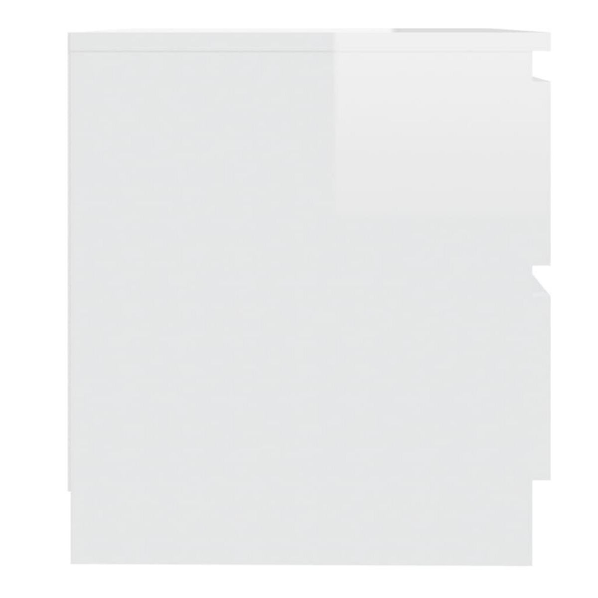 VIDAXL Table de chevet Blanc brillant 50x39x43,5 cm Agglomere