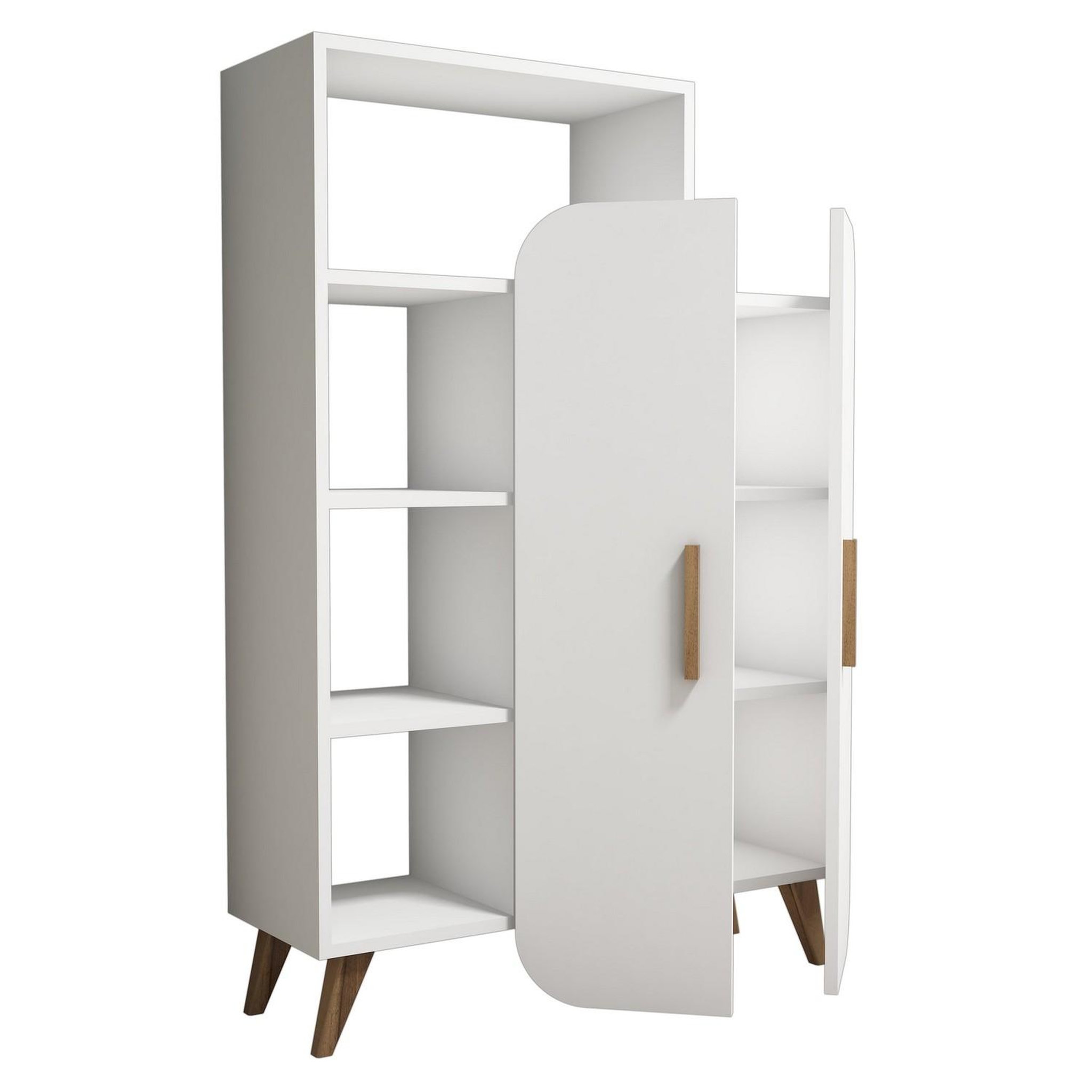 Habitat et Jardin Meuble avec étagère en bois  form  - 90 x 32 x 132 cm - blanc