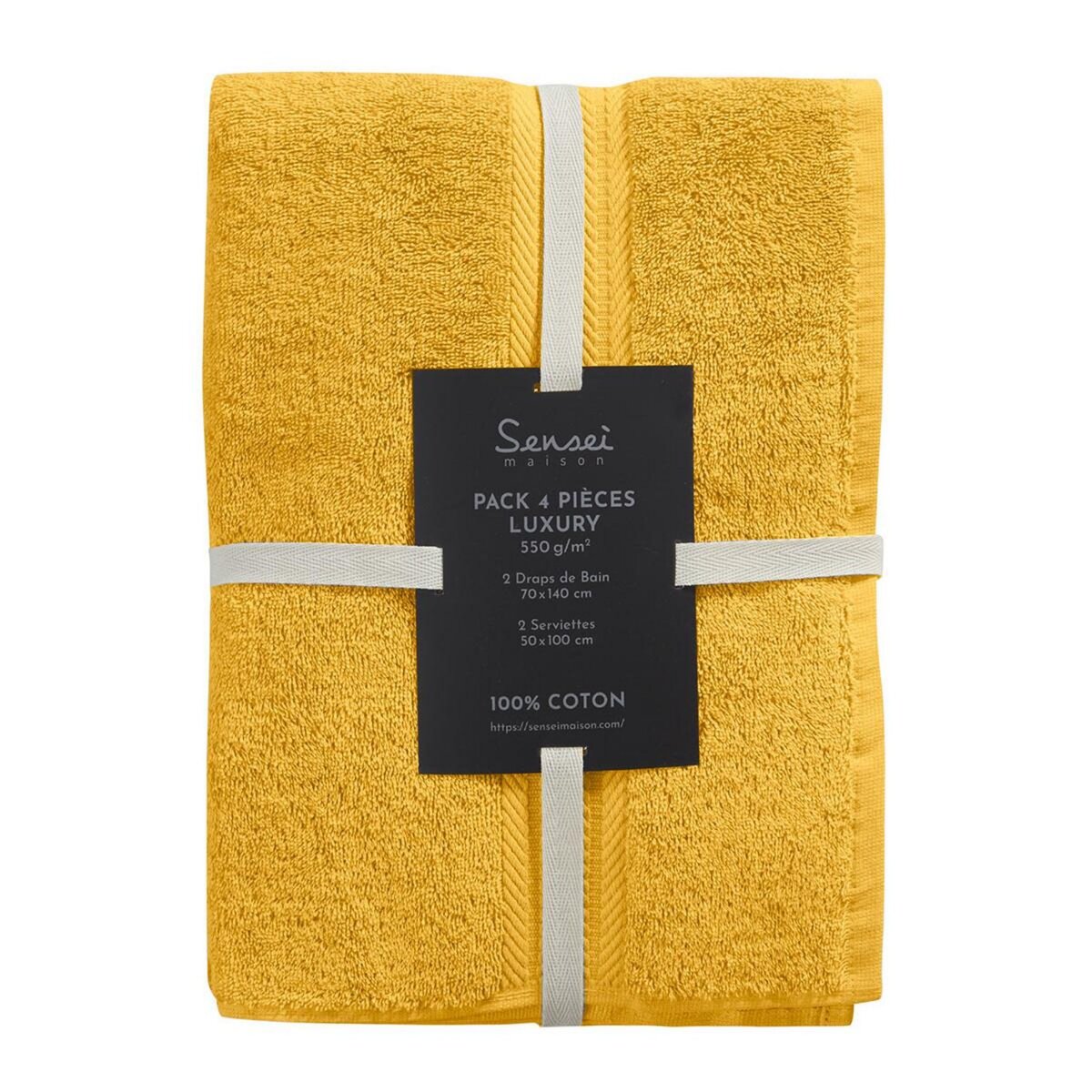 Sensei Maison Ensemble de bain 4 pièces (2 draps de bain + 2 serviettes de toilette) LUXURY
