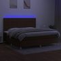 Voir la diapositive 4 : VIDAXL Sommier a lattes de lit matelas et LED Marron fonce 200x200 cm