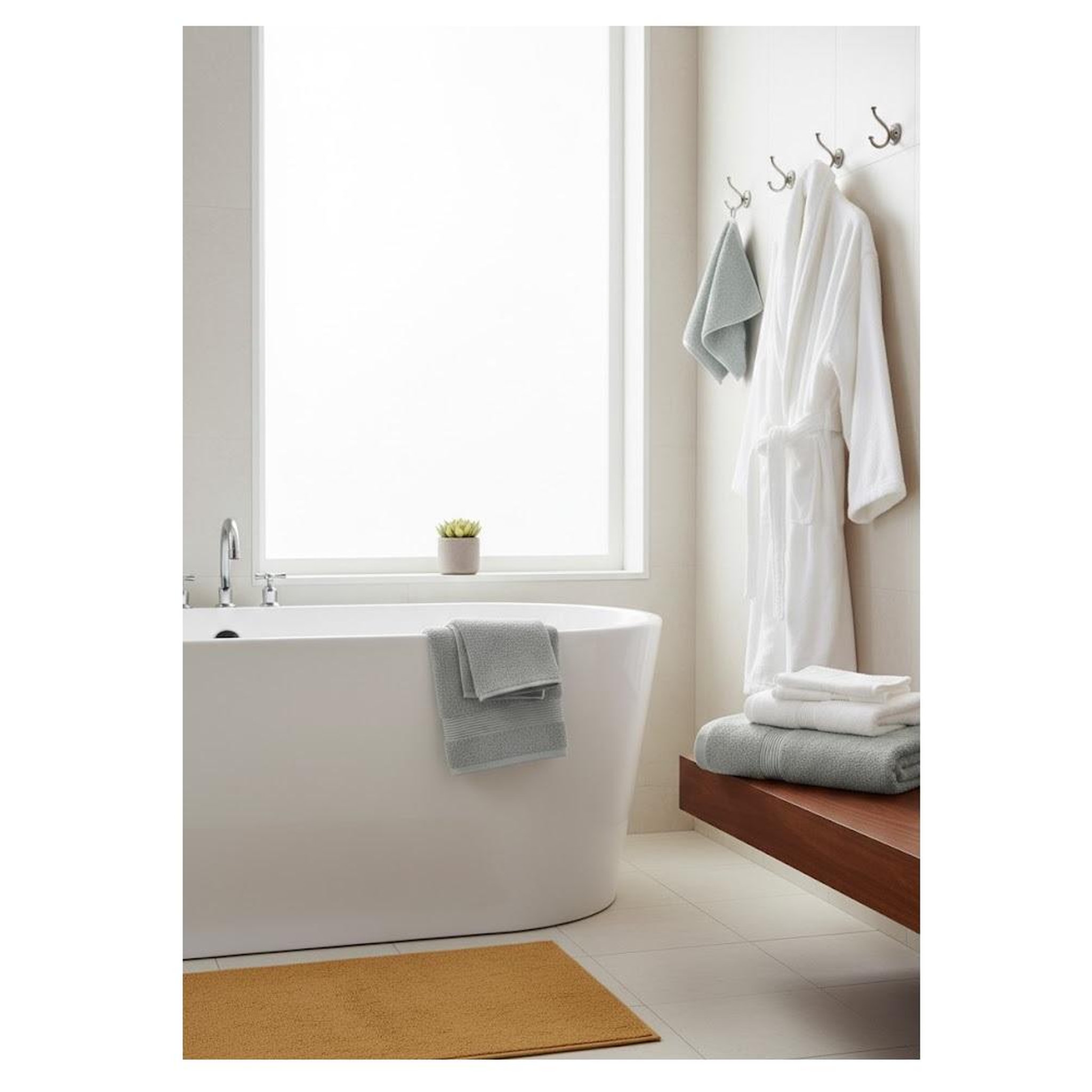 Voir la diapositive 3 : Eden Tapis de bain en coton lilas design et moderne